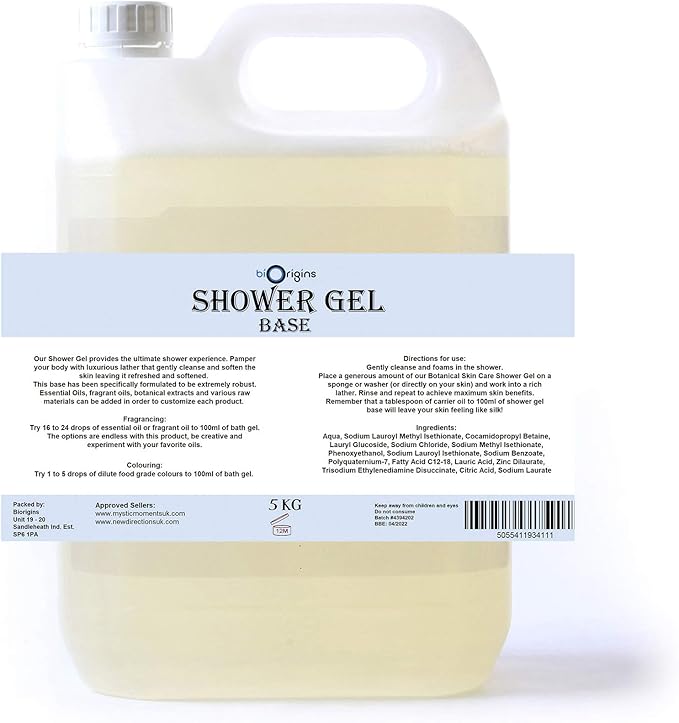 Mystic Moments Shower Gel Base - Paraben Free - 5Kg
