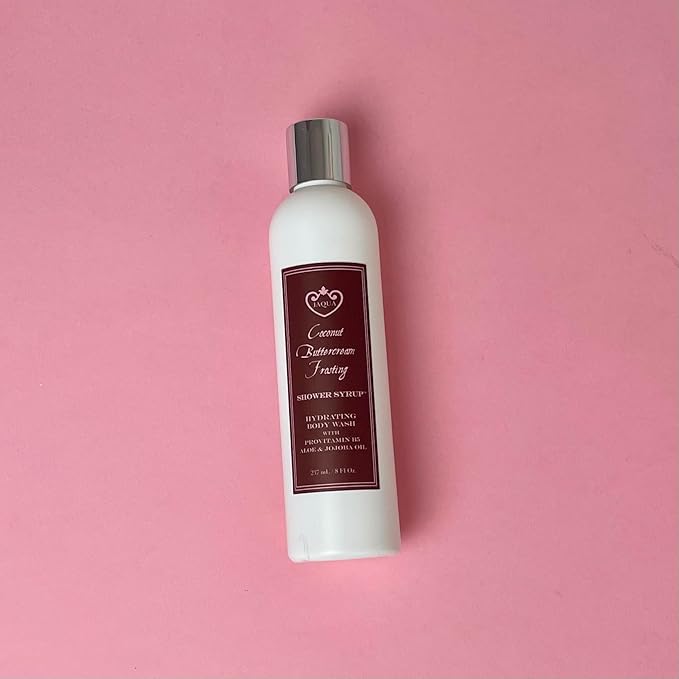 Jaqua Shower Syrup Vegan Hydrating Body Wash with Jojoba and Rosehip Oil - Coconut Buttercream Frosting