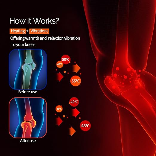IeBilif Cordless Knee Massager Heat and Vibration Heated Knee Massager Large LED ScreenGift for BirthdayGift for Husband Mom Dad