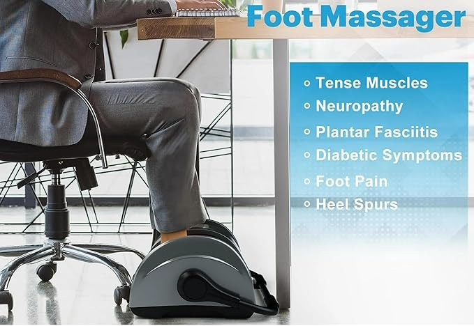 Shiatsu Foot Massager Machine with Heat Deep Kneading Foot Massager for Plantar Fasciitis Neuropathy Pain Relief Calf Leg Ankle Massage Remote Control Gifts for Women Men (Gray)