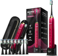 Wagner Stern The Ruby Red Edition ultrasonic whitening Electric Toothbrush Features Five Brushing Modes Eight Soft Brush Heads and a Premium Travel case.