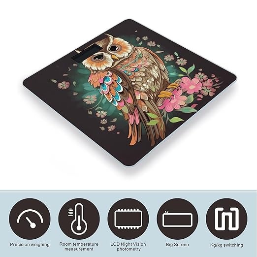 Anime Owl Smart Scale for Body Weight Accurate Bathroom Scale with LED Display Digital Weight Scales Weighing Machine High Precision Scales for Bath Home
