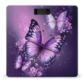 Beautiful Purple Butterfly Art Bathroom Scale for Body Weight 400 Lb Weight Scale with High Precision Sensors Tempered Glass Highly Accurate Digital Weighing Machine for People