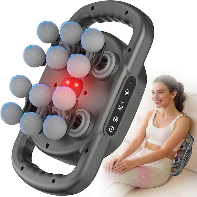 12 Head Massage GunDeep Tissue Percussion Massager with 9 Levels &amp 9 Modes2600mAh Bttery Cordless Electric Muscle Massager Tool for Back/Shoulder/Hand/Leg/Foot Full Body Muscle Pain Relief