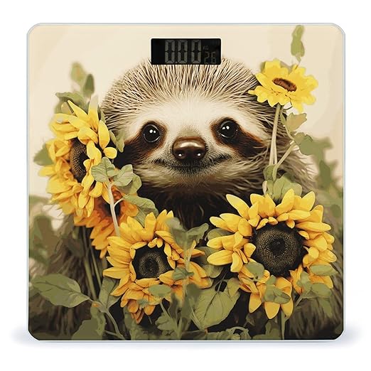 Sloth Sunflower Scale for Body Weight Digital Bathroom Scale Accurate Smart Weight Scales with Large Display Weighing Machine High Precision Scales