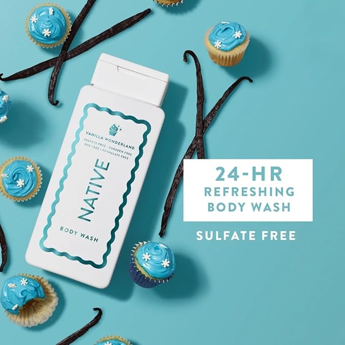 Native Vanilla Wonderland Body Wash Holiday Limited Edition Sulfate &amp Paraben Free 18 fl oz Set of 2