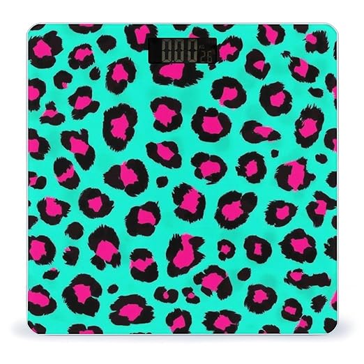 Smart Scale for Body Weight Digital Bathroom Weighing Scale Energy Saving Scale Cheetah Turquoise Mint Green Leopard Print