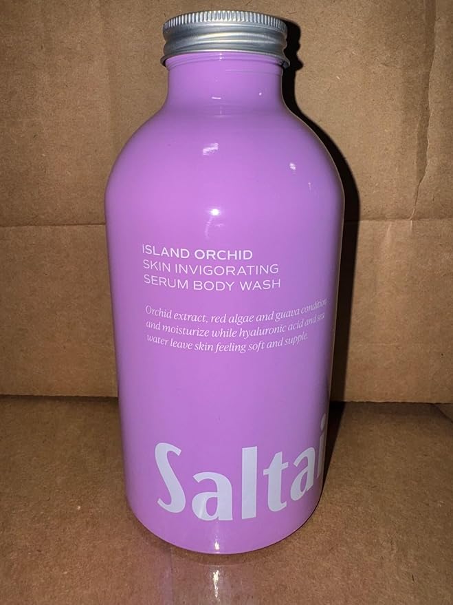 Saltair Body Wash 2-Pack – Moisturizing Body Wash with Hyaluronic Acid &amp Orchid Extract – Scented Shower Gel for Women and Men – Island Orchid Scent 2x 17oz – Vegan Cruelty-Free Paraben-Free