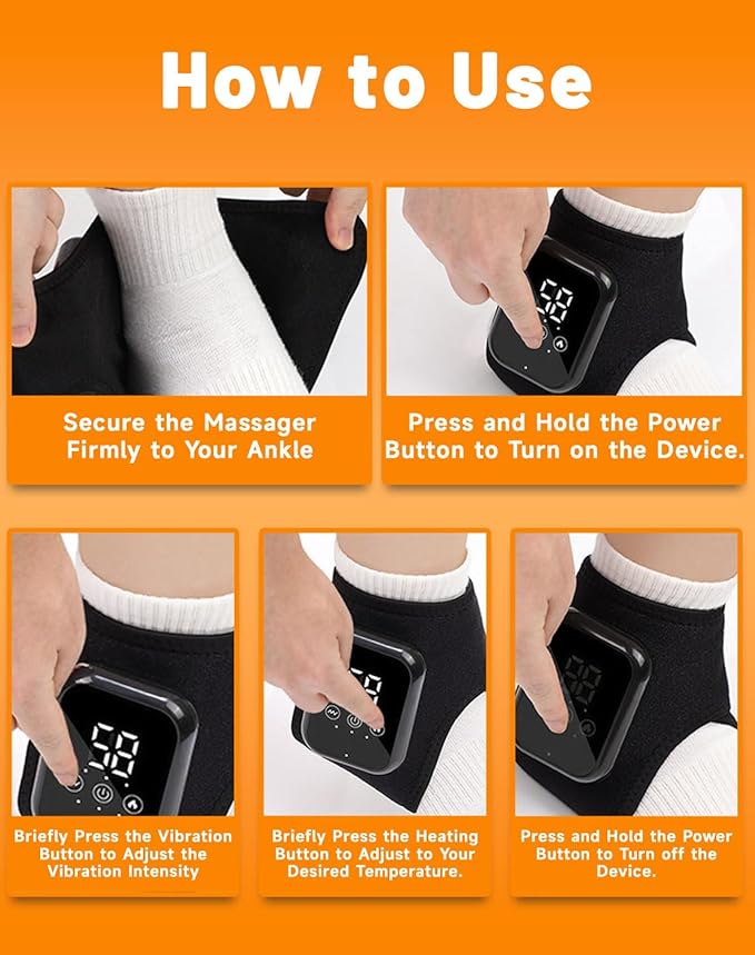 Massager 2026 Foot Relief Massager Portable Feet Relieve Machine Foot Massager for Neuropathy 3 Massage Modes 3 Heat Level Rechargeable Just 15 Minutes a Day (2PCS)