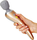 Yarosi Pro Best Massage Wand Most Powerful Premium Handheld Massager Cordless Waterproof Rechargeable Memory and Travel Lock Functions - for Muscle Aches and Sports Recovery Gold