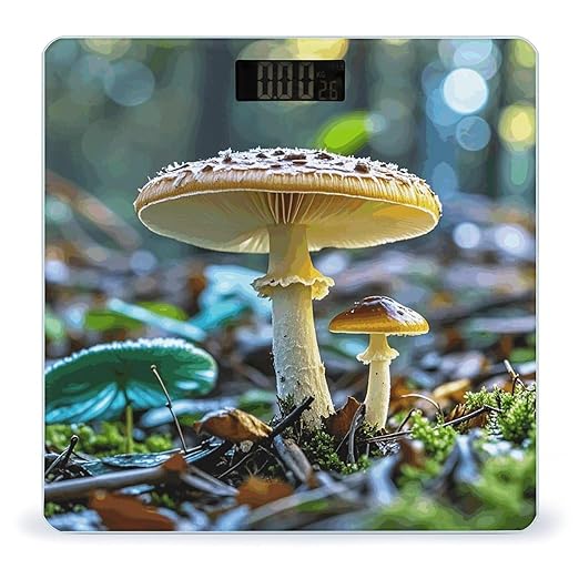Mushrooms on The Ground Scale for Body Weight Digital Bathroom Scale Accurate Smart Weight Scales with Large Display Weighing Machine High Precision Scales