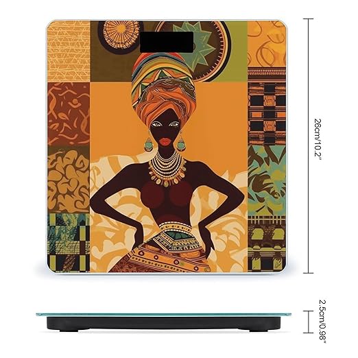 African Woman Weight Scale Large Bathroom Scales Digital Weight with Bright LED Display Non Slip Automatic Weighing Scale Fashion Weighing Machine for Body