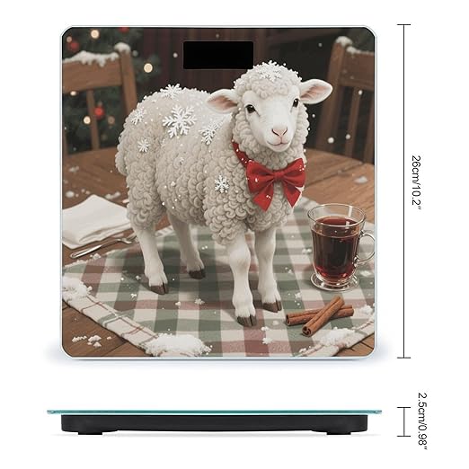 Christmas Sheep Weight Scale Large Digital Bathroom Scales with Bright LED Display Non Slip Digital Scale and Step On Fashion Weighing Machine for Body