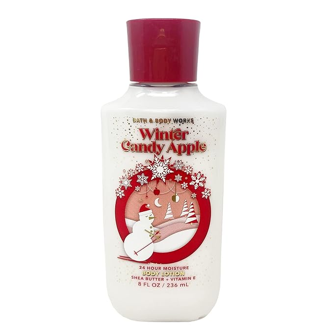 Bath &amp Body Works Winter Candy Apple - Moisturizing Body Wash Fine Fragrance Mist and Mosturizing Body Lotion - with a Cherry On Top Bar Soap