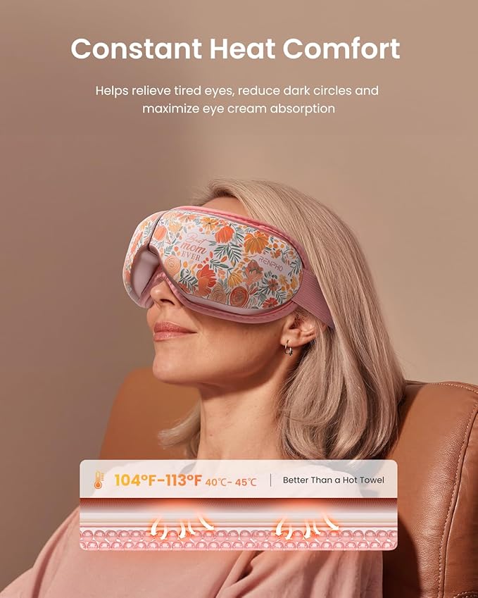 RENPHO Mothers Day Gifts for Mom Eye Massager with Heat Birthday Gifts for Dad Women Men Her Him Eye Mask for Migraines Eye Care Migraine Relief Eyeris 1