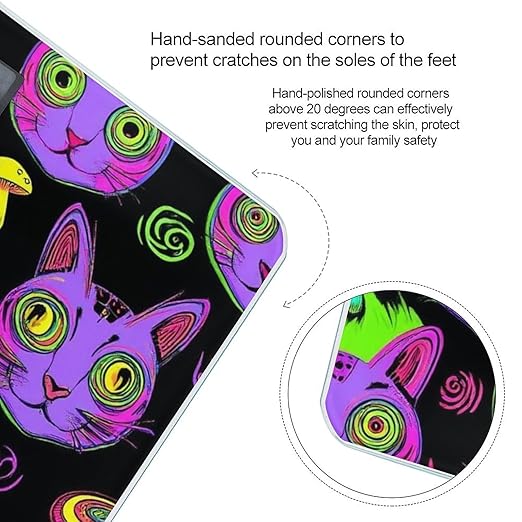 Digital Bathroom Weighing Scale Energy Saving Scale Smart Scale for Body Weight Trippy Eyes Black Cat Goth Mushroom