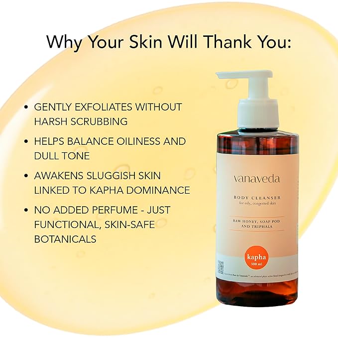 Body Cleanser Kapha | Purifying Ayurvedic Body Wash with Neem Honey &amp Triphala for Oily Congested Skin | Balancing Cleanser for Kapha Prone Skin | Sulfate-Free | 300ml