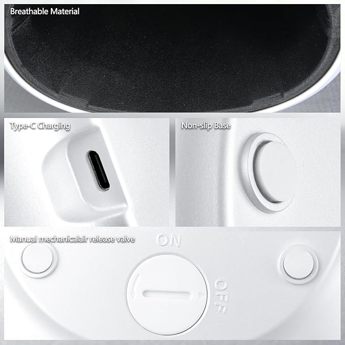 Hand Massager with Heat and Compression for Arthritis Pain Relief with 5-Finger Individual Therapy Fits All Hand SizesRechargeable &amp Portable (White)