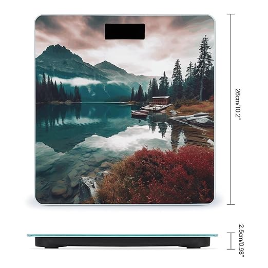 Scenic Lake Digital Bathroom Scale for Body Weight Weighing Scale with Backlit LCD Display High Precision Measurements &amp Measures Weight Up to 180kg