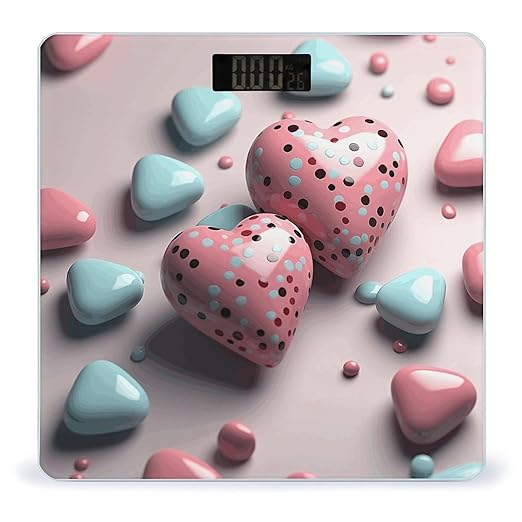 Heart Shaped Shape Weight Scale Digital Electronic Scales Bathroom Scale Larg LCD Backlight Display High Precision MeasurementsTempered Glass