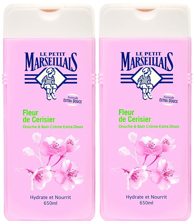 Le Petit Marseillais – Extra Soft – Cherry Blossom Bath and Shower Gel Bottle – 650ml – Pack of 2