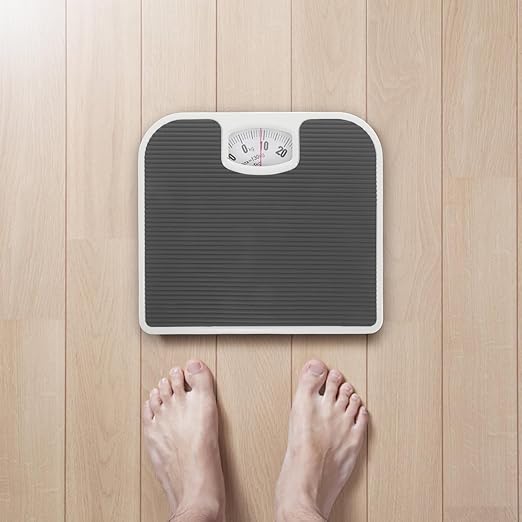 TEHAUX Mechanical Bathroom Scale Accurate Analog Dial Body Weight Scale Gray for Home Health Monitoring