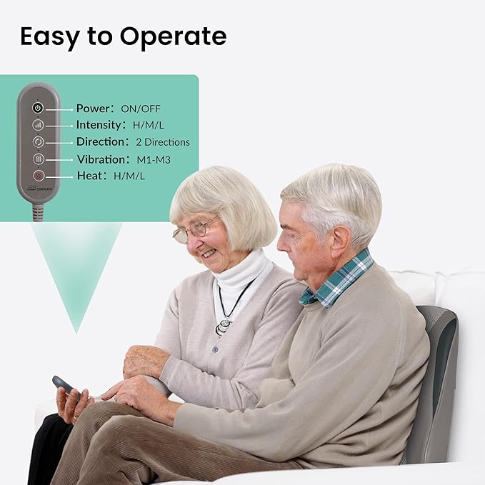 Snailax Back Massager for Back Pain Deep Tissue Shiatsu Lower Back Neck Massager with Heat 3D Kneading Massage Pillow for Neck Shoulder Legs Gifts for Mom Dad Women (Beige)