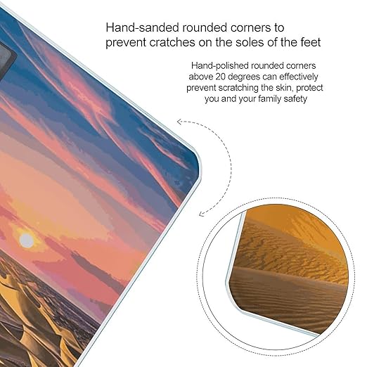 Desert Landscape Scale for Body Weight Digital Bathroom Scale Accurate Smart Weight Scales with Large Display Weighing Machine High Precision Scales