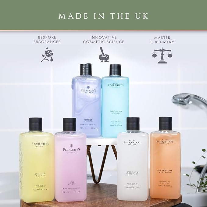 Pecksniff's Grapefruit &amp Citron Shower Gel - Gentle Cleanser for Sensitive Skin - Moisturizing &amp Hydrating - All Natural Cruelty Free Body Wash 1000 ml / 33.80 Fl Oz