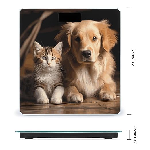 Digital Bathroom Scale for Body Weight Scale with Bright LCD Display High Accuracy Step-On Technology Auto On/Off Dog and Cat Digital Scales 400 Lbs /180kg