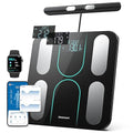 Smart Scale for Body Weight and Fat 8-Electrode Full-Body Composition Scale with Handle Dual-Frequency BIA 28 Body Metrics High Accuracy Digital Bathroom Scale FSA&ampHSA Eligible
