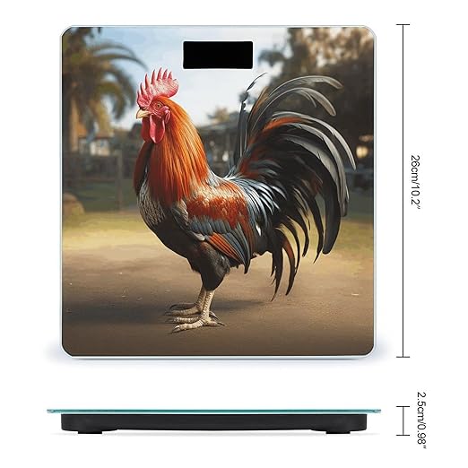 Proud Rooster Bathroom Scale Rounded Smart Scale for Body Weight Automatic Power On/Off Weight Scales Accurate Bathroom Digital Scales for Pet Home Bedroom Kitchen