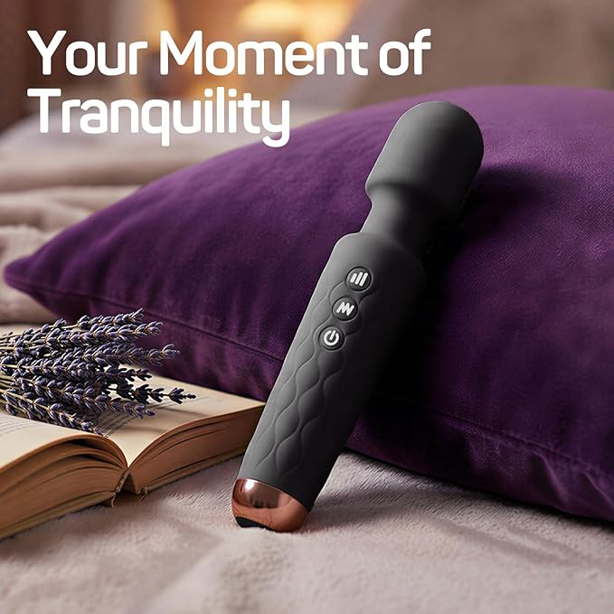 Rechargeable Personal Massager 8-Speed &amp 20-Mode Cordless Handheld Percussion Massager for Neck Back Shoulder Relaxation Quiet Handheld Body Massager with Ergonomic Design(Black)