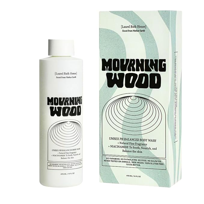 Mourning Wood Body Wash | Hydrates Cleanses Nourishes Skin with Niacinamide | Notes of Oud Wood Black Rose Cedar | Free From Parabens Sulfates &amp Phthalates 415ml