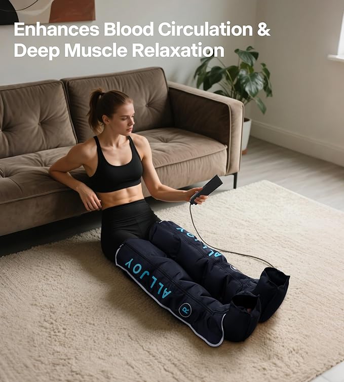 ALLJOY Pro-Grade Leg Massager Recovery Boots Leg Compression Massager for Circulation and Pain Relief Sequential Compression Boots for Fast Recovery Gifts for Men Women