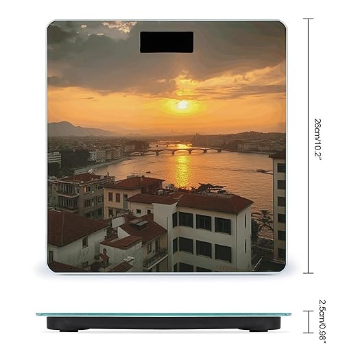 Sunset View Scale for Body Weight Digital Bathroom Scale Accurate Smart Weight Scales with Large Display Weighing Machine High Precision Scales