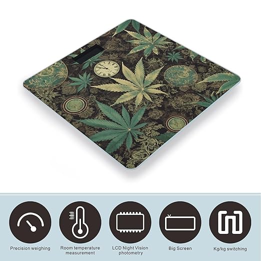 Digital Bathroom Scale for Body Weight Scale with Bright LCD Display High Accuracy Step-On Technology Auto On/Off A Puff in Time Weed Marijuana Digital Scales 400 Lbs /180kg