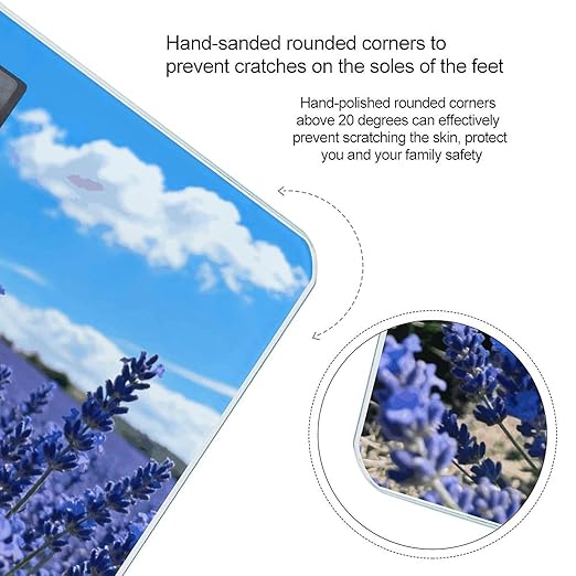 Lavender Smart Scale for Body Weight Digital Bathroom Scale Toughened Glass Weight Scale with Large LCD Backlight Display High Precision Scales Weighing Machine