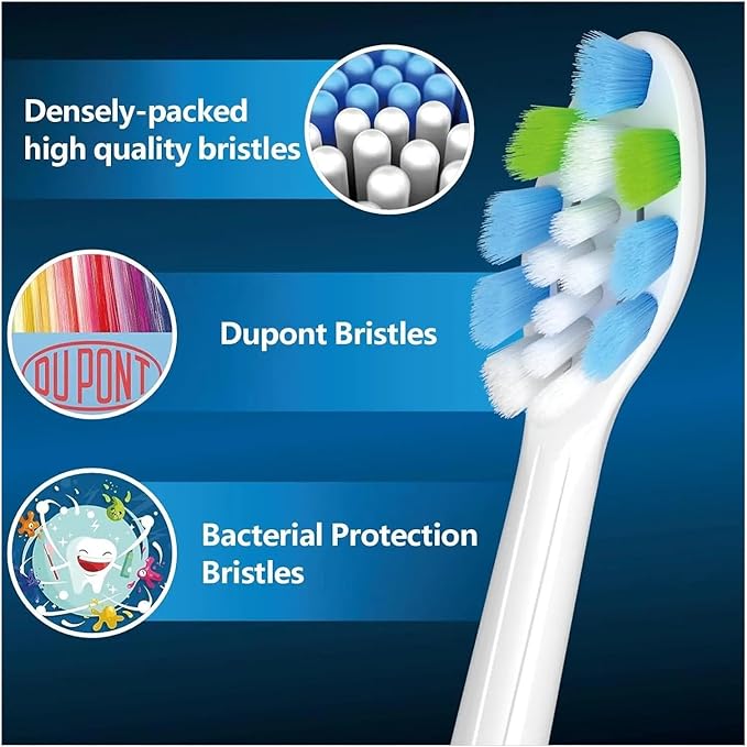 4-16Pack Replacement Toothbrush Heads Compatible for PhilipsSonicare Electric Tooth Brush Electric Tooth Brush Refill(16pcs White)