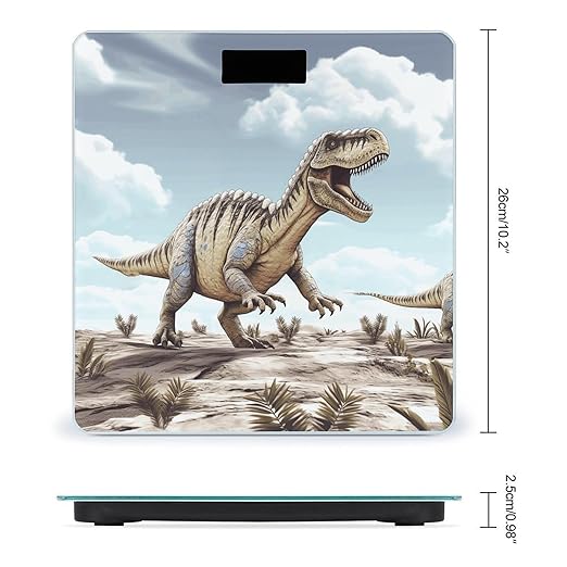 Dinosaur Walking Dinosaur Walking Scale for Body Weight Precision Bathroom Weighing Scales with Back Lit LCD Display Sturdy Tempered Glass Body Weight Scales Digital Bathroom Scale 400lb