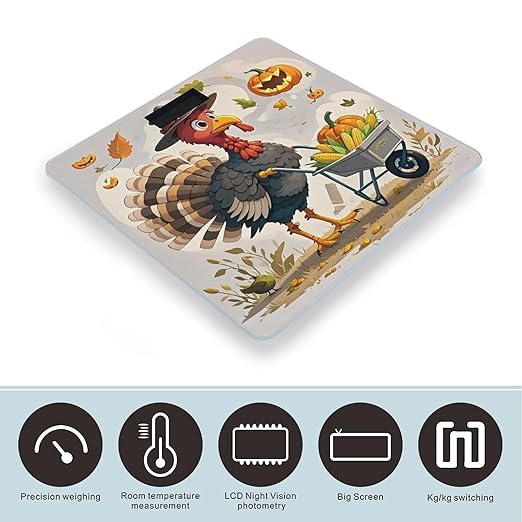 Pumpkin Cart Bathroom Scale Digital Weight Scale Precision 400 Lbs Weighing Scales Large with LCD Backlight Display BMI Measures