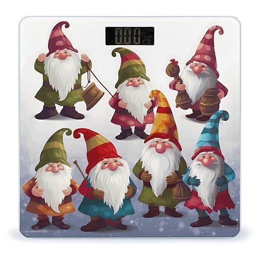 Xmas Funny Gnomes Smart Scale for Body Weight Accurate Bathroom Scale with LED Display Digital Weight Scales Weighing Machine High Precision Scales for Bath Home