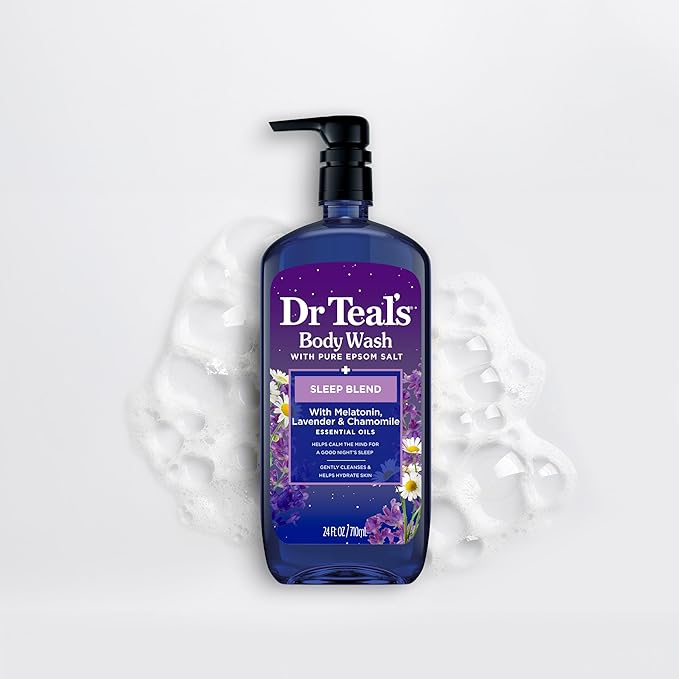 Dr Teal's Body Wash with Pure Epsom Salt Sleep Blend with Melatonin 24 fl oz (Pack of 4)