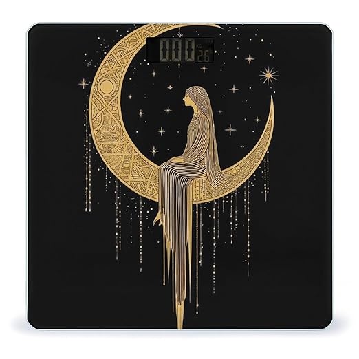 Digital Bathroom Weighing Scale Energy Saving Scale Smart Scale for Body Weight Sacral Night Girl on Moon