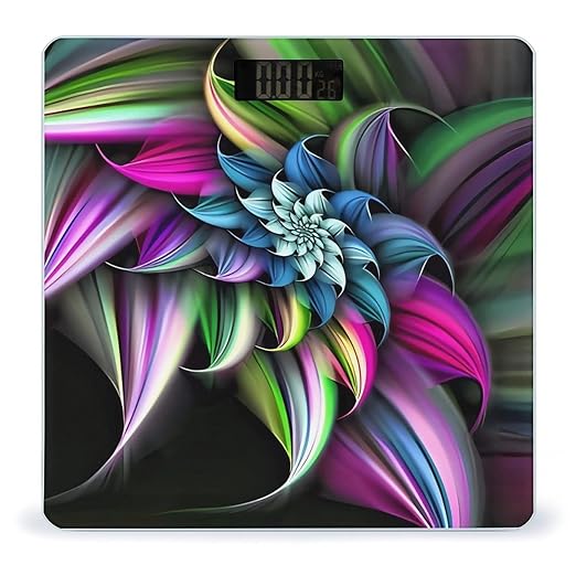 Beautiful Color Scale for Body Weight Anti-Slip Sturdy Tempered Glass Weighing Machine Highly Digital Accurate Bright LCD Bathroom Scale for Household Gift