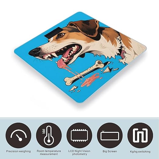Hungry Dog Weight Scale Large Digital Bathroom Scales with Bright LED Display Non Slip Digital Scale and Step On Fashion Weighing Machine for Body