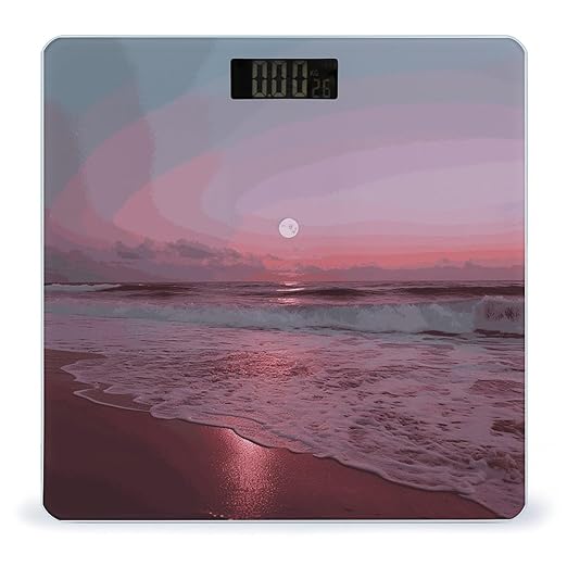 Purple Moon Scale for Body Weight Anti-Slip Digital Bathroom Scale Sturdy Toughened Glass Weighing Scales High Precision Safe Rounded Corners Smart Scales