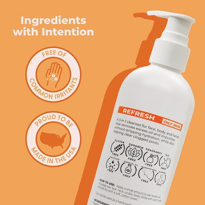 Cleure Face and Body Cleanser - Hypoallergenic Fragrance-Free Body Wash for Sensitive Skin &amp Eczema - Paraben &amp Sulfate Free PH Balanced Body Soap (12 oz Pack of 2)