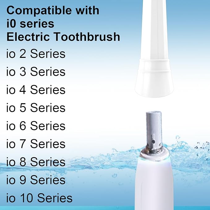 iO Replacement Heads Compatible with Oral b iO 2/3/4/5/6/7/8/9/10 Series Electric ToothbrushToothbrush Heads with Medium-Hard Bristles for Plaque Removal &amp Teeth CareWhite