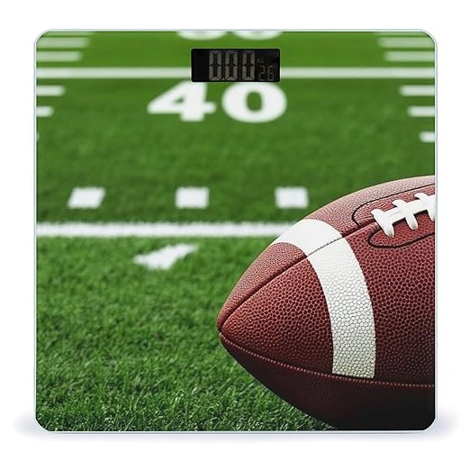 Energy Saving Scale Bathroom Weighing Scale Smart Scale for Body Weight Digital Retro Grunge American Football Field